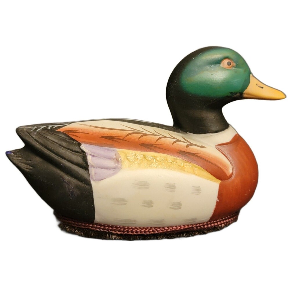 Jasco Ceramic Duck Lint Remover Brush Mallard Duck Figurine Decoy 5 x 2.5 inches - Picture 3 of 9
